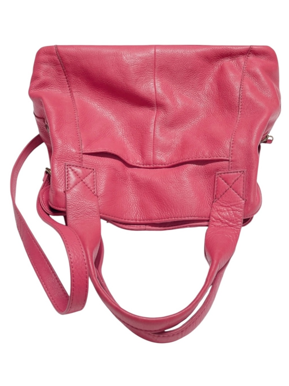 American Leather Go. Ada Triple Entry Leather Satchel In French Rose - Picture 3 of 16